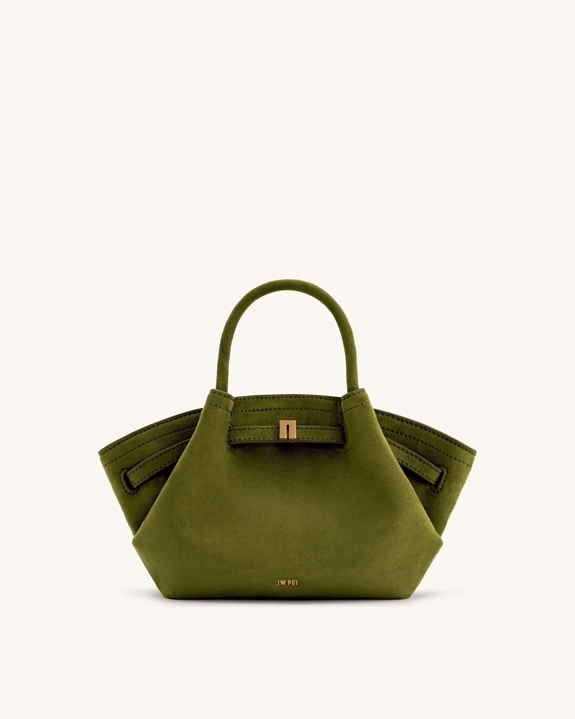 JWPEI Hana Mini Faux Suede Tote Bag - Dark Olive