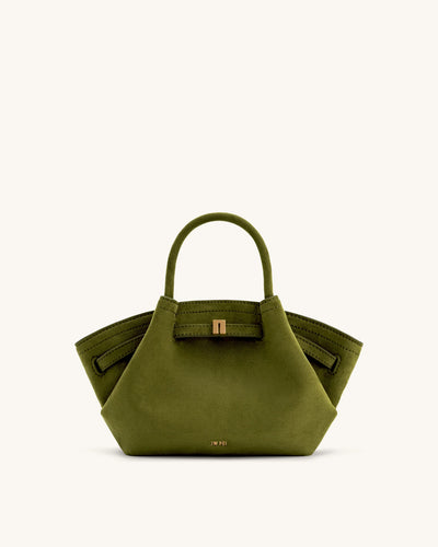 JWPEI Hana Mini Faux Suede Tote Bag - Dark Olive