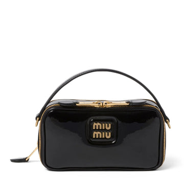Miu Miu Patent Black Leather Shoulder Bag