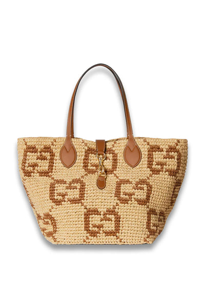 Gucci Woven Medium Tote Bag hover