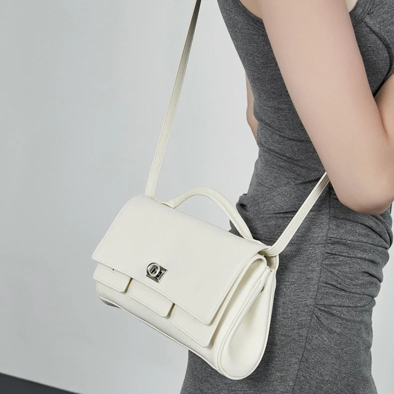 Balenciaga Genuine Leather Designer Lock Clasp Shoulder Handbag