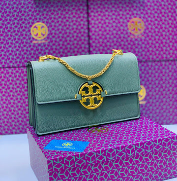 Tory Burch Leather Miller Flap Shoulder Bag