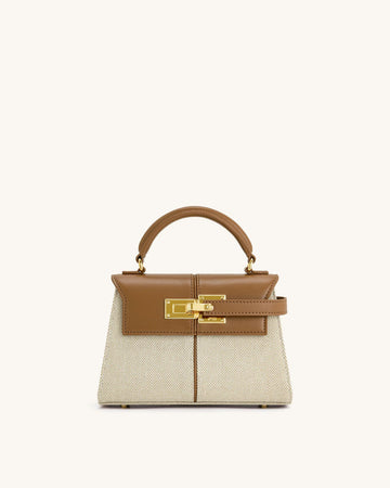 JW PEI Elise Top Handle Bag - Brown Canvas