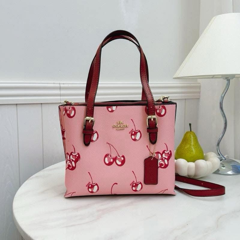 Coach Mollie Tote Bag 25 With Cherry Print
