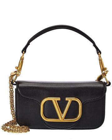 Valentino Vlogo Loco Small Leather Shoulder Bag Women's Black