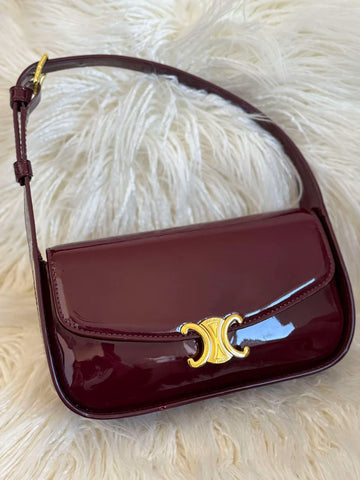CELINE Triomphe Terence Shoulder Bag Calfskin