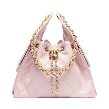 Chanel 25 Small Handbag Grained Calfskin & Gold Light Pink