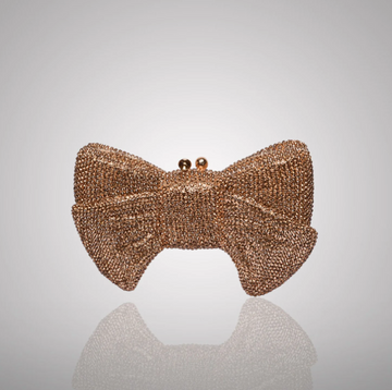 Gold Bow Swarovski Crystal Clutch
