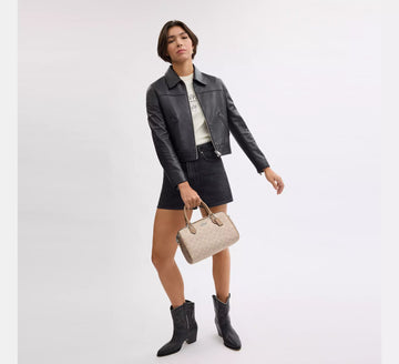 Coach Rowan Satchel Bag In Blocked Signature Canvas