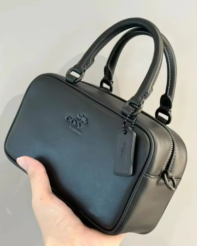 Coach Satchel Crossbody Bag Genuine Leather Small Square Handbag