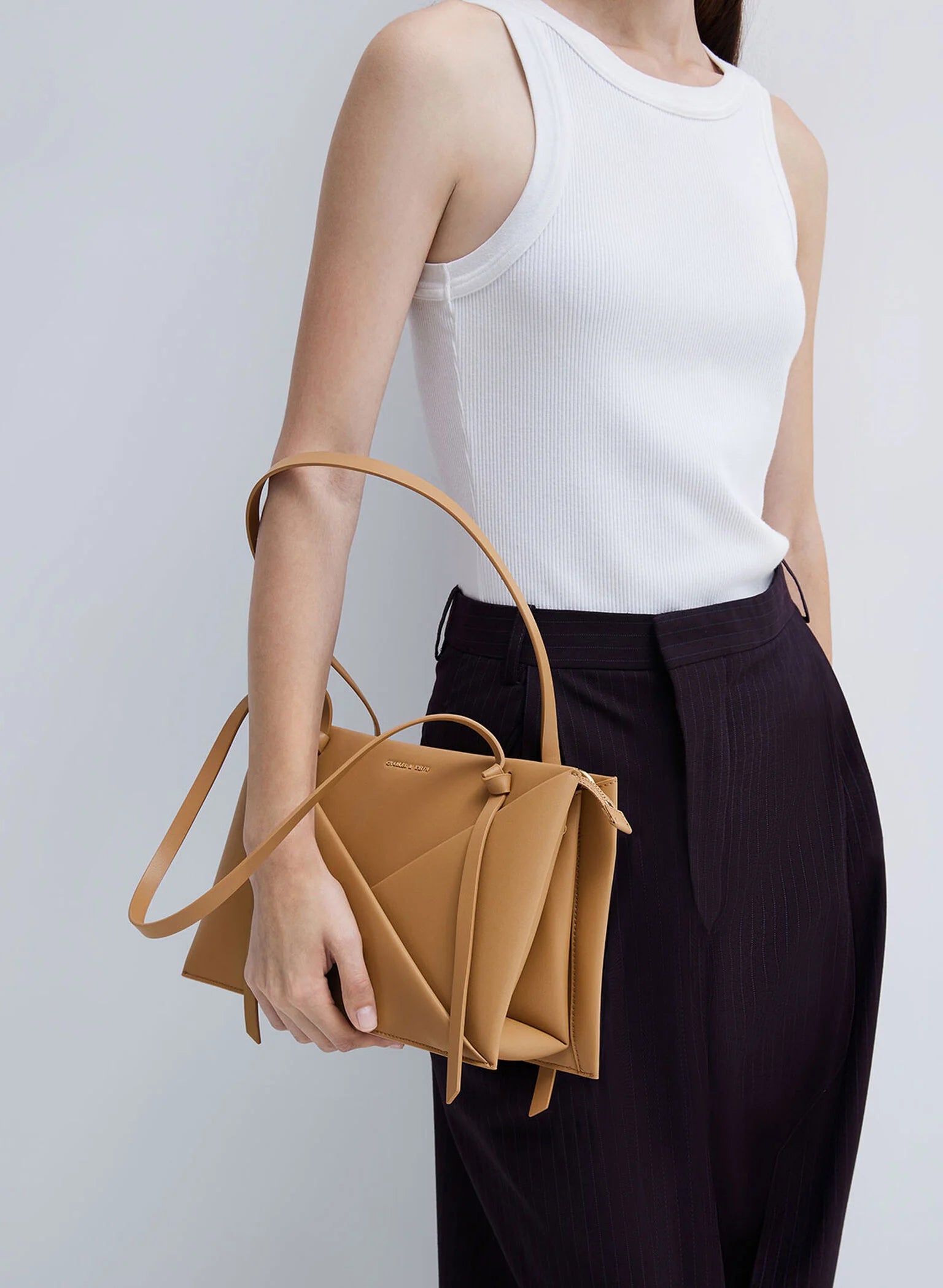 Midori Geometric Tote Bag - Camel