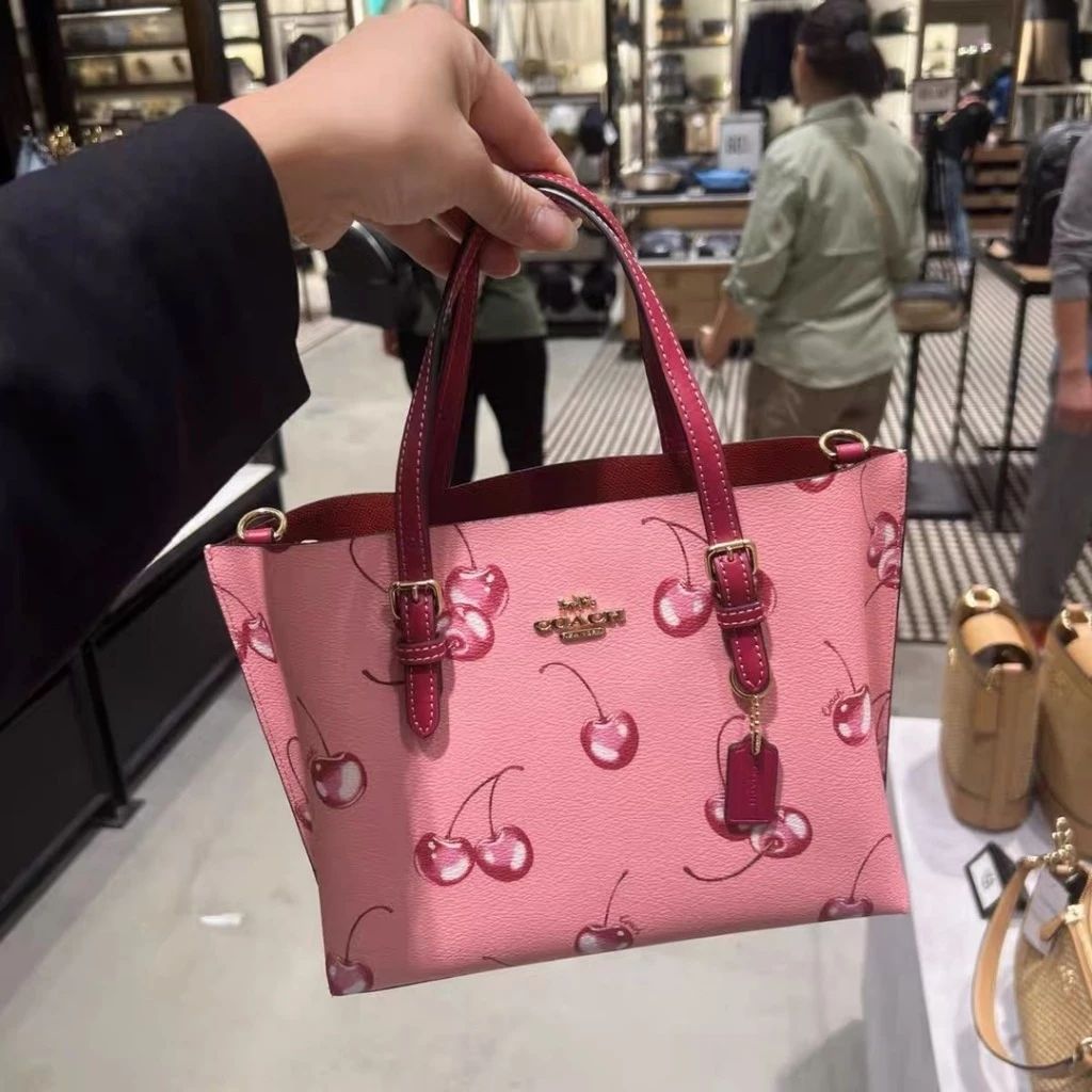 Coach Mollie Tote Bag 25 With Cherry Print