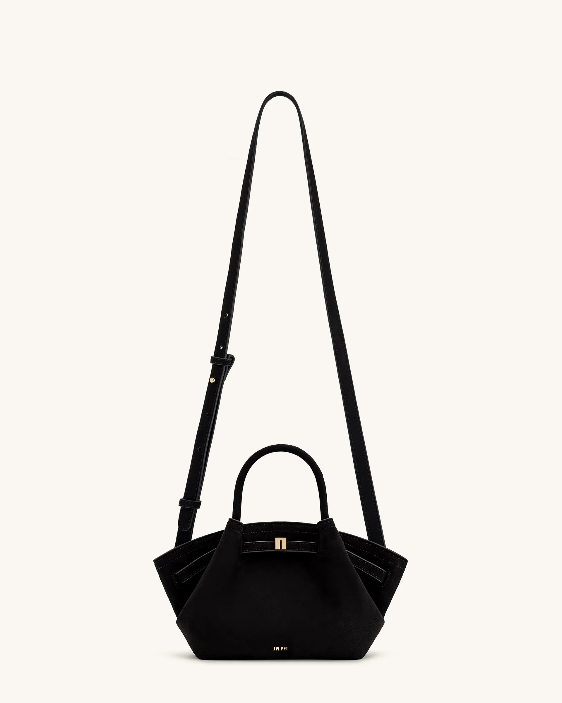 JWPEI Hana Mini Faux Suede Tote Bag - Black