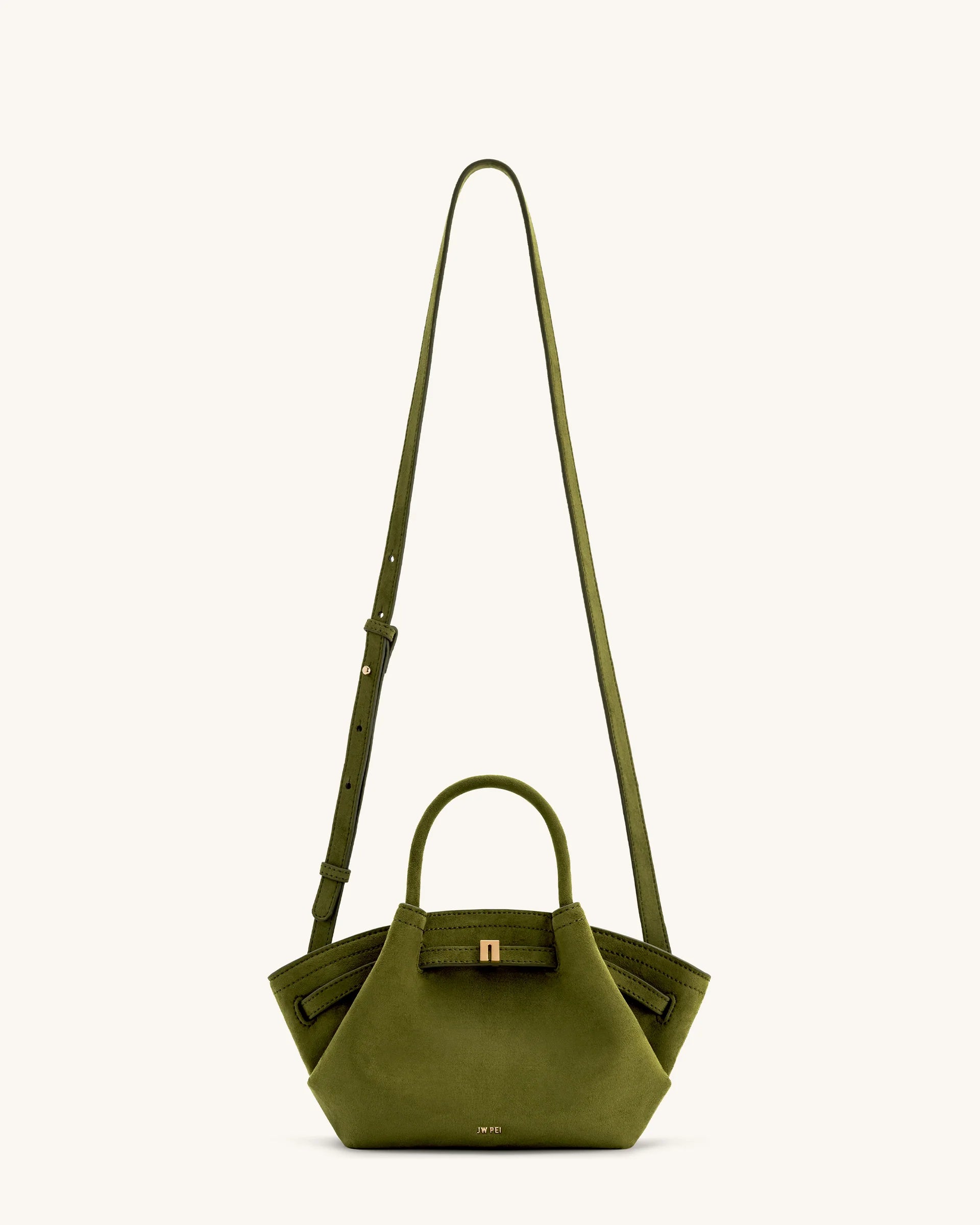 JWPEI Hana Mini Faux Suede Tote Bag - Dark Olive