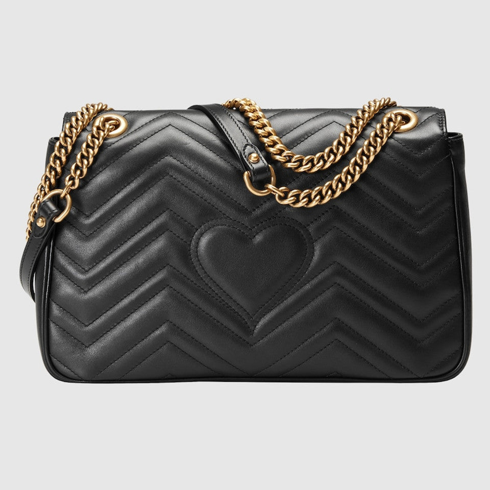 GUCCI Quilted Gg Marmont Pattern Shoulder Bag