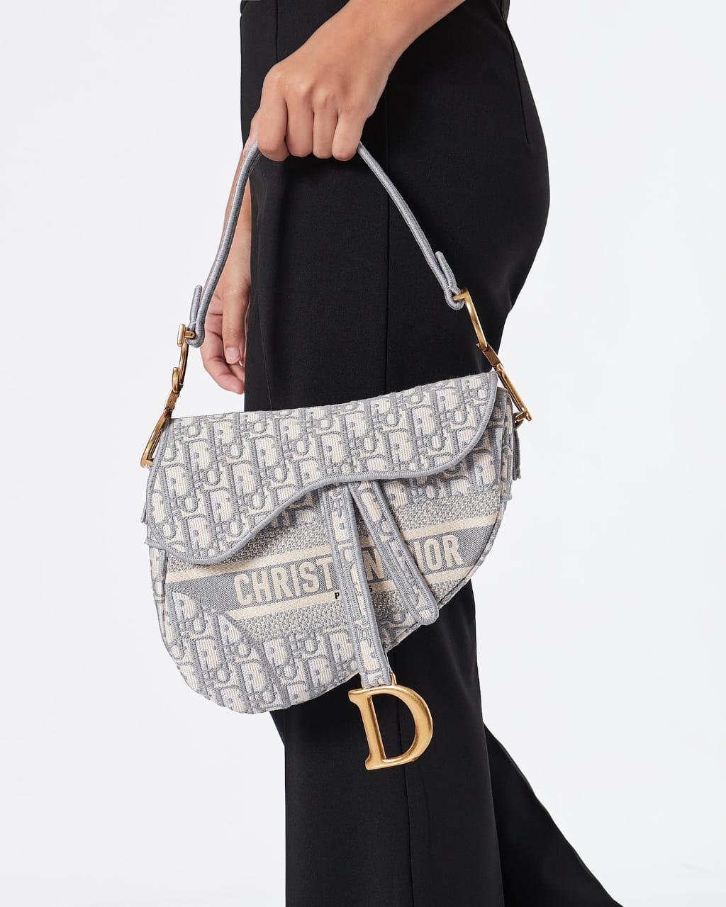 Christian Dior Oblique Embroidered Saddle Bag