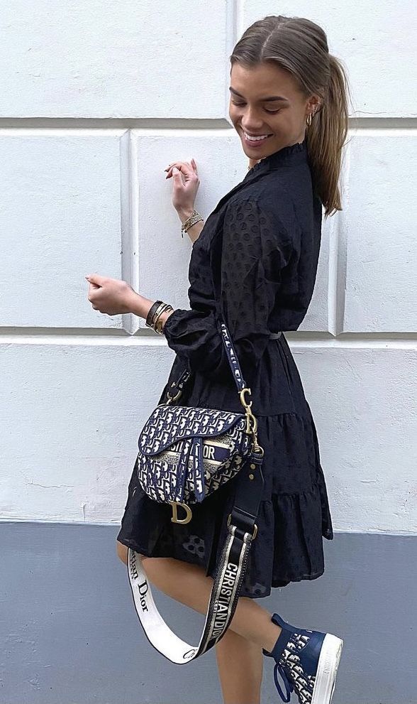 Christian Dior Oblique Embroidered Saddle Bag