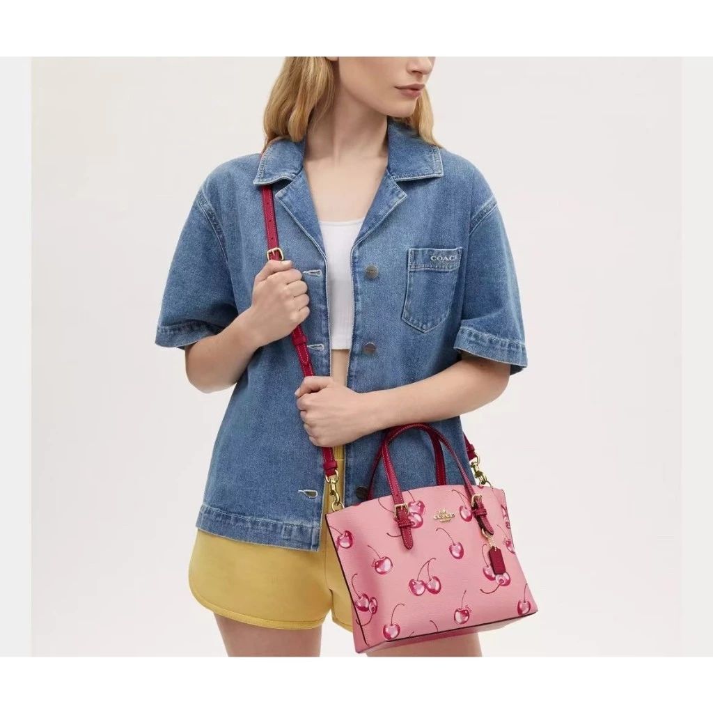 Coach Mollie Tote Bag 25 With Cherry Print