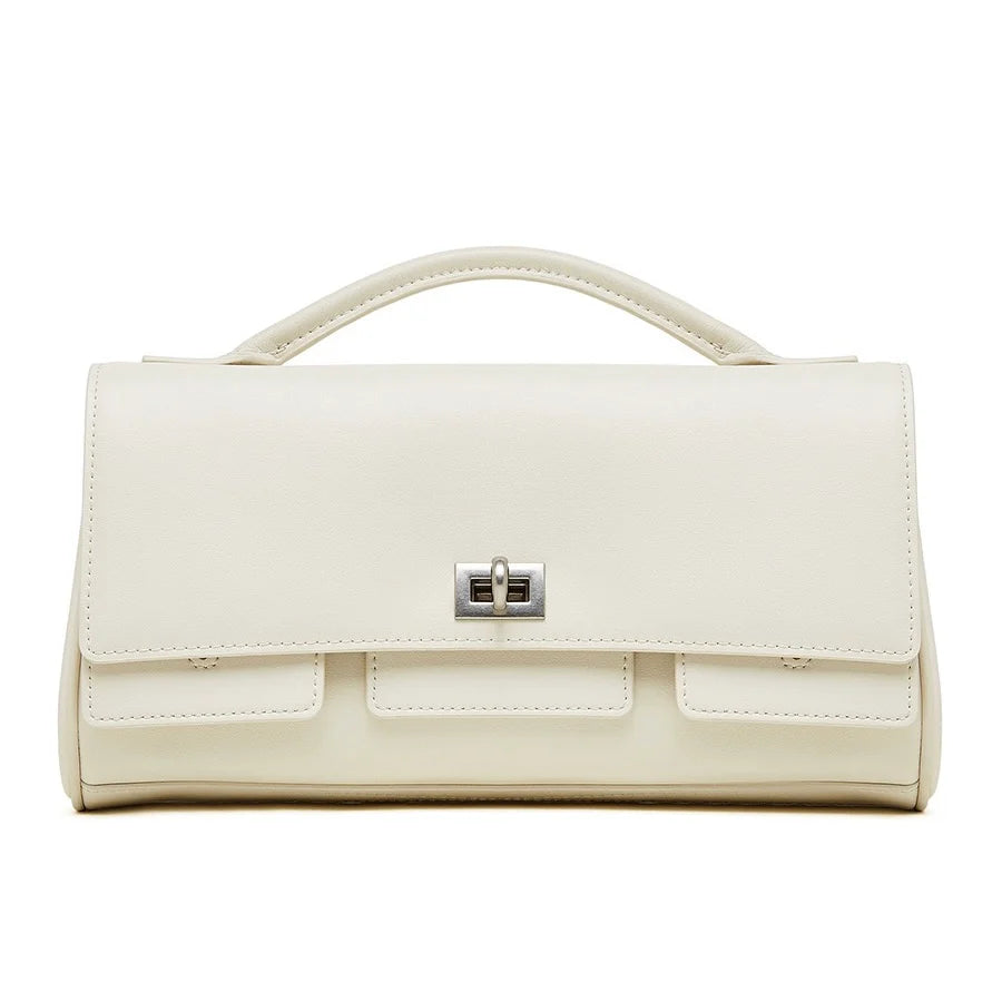 Balenciaga Genuine Leather Designer Lock Clasp Shoulder Handbag