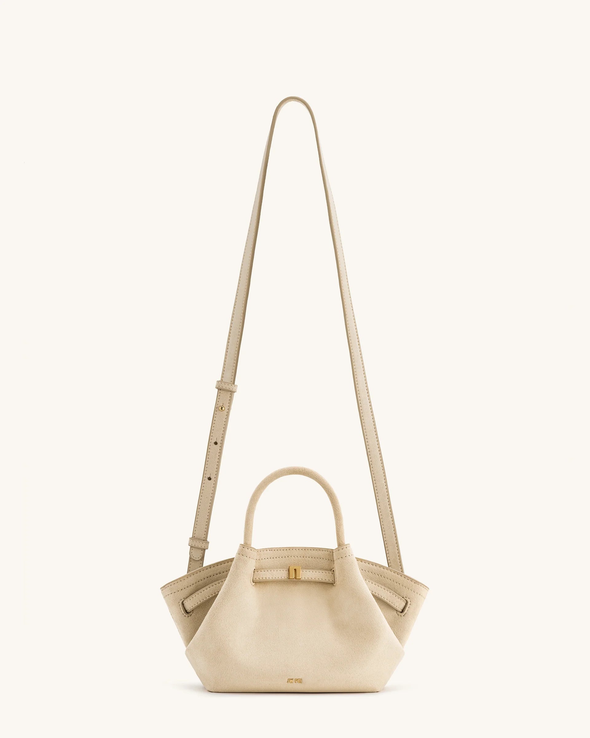 JWPEI Hana Mini Faux Suede Tote Bag - Off White
