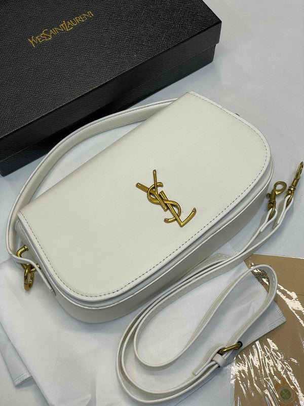 Saint Laurent Voltaire Embellished Leather - White