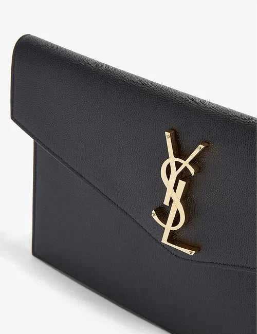 Saint Laurent Black Leather Uptown Clutch