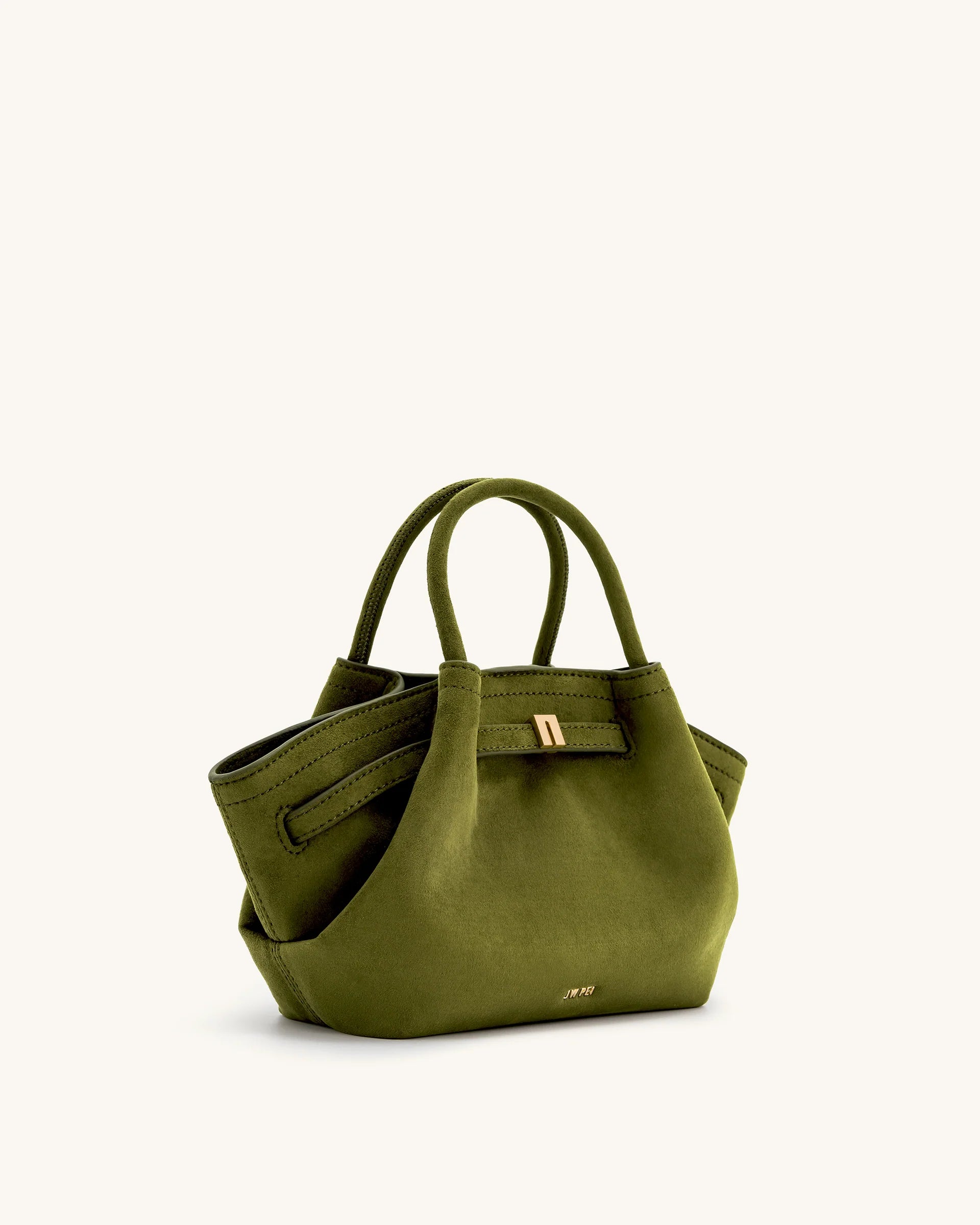 JWPEI Hana Mini Faux Suede Tote Bag - Dark Olive