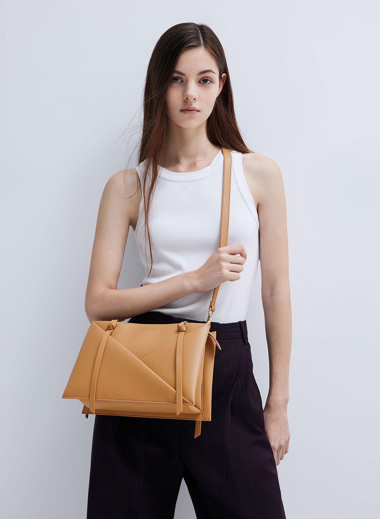 Midori Geometric Tote Bag - Camel