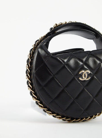 Chanel Women CC Small Flap Hobo Bag Grained Calfskin