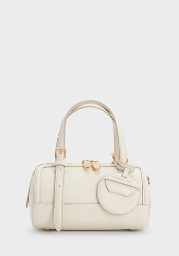 Charles & Keith Enola Bowling Bag - Cream