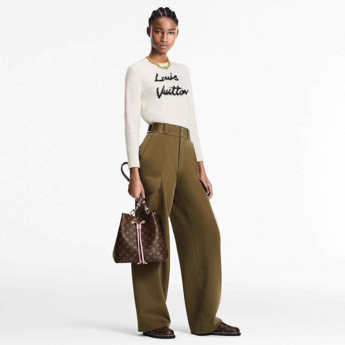 Louis Vuitton NeoNoe Handbag MM Brown Canvas