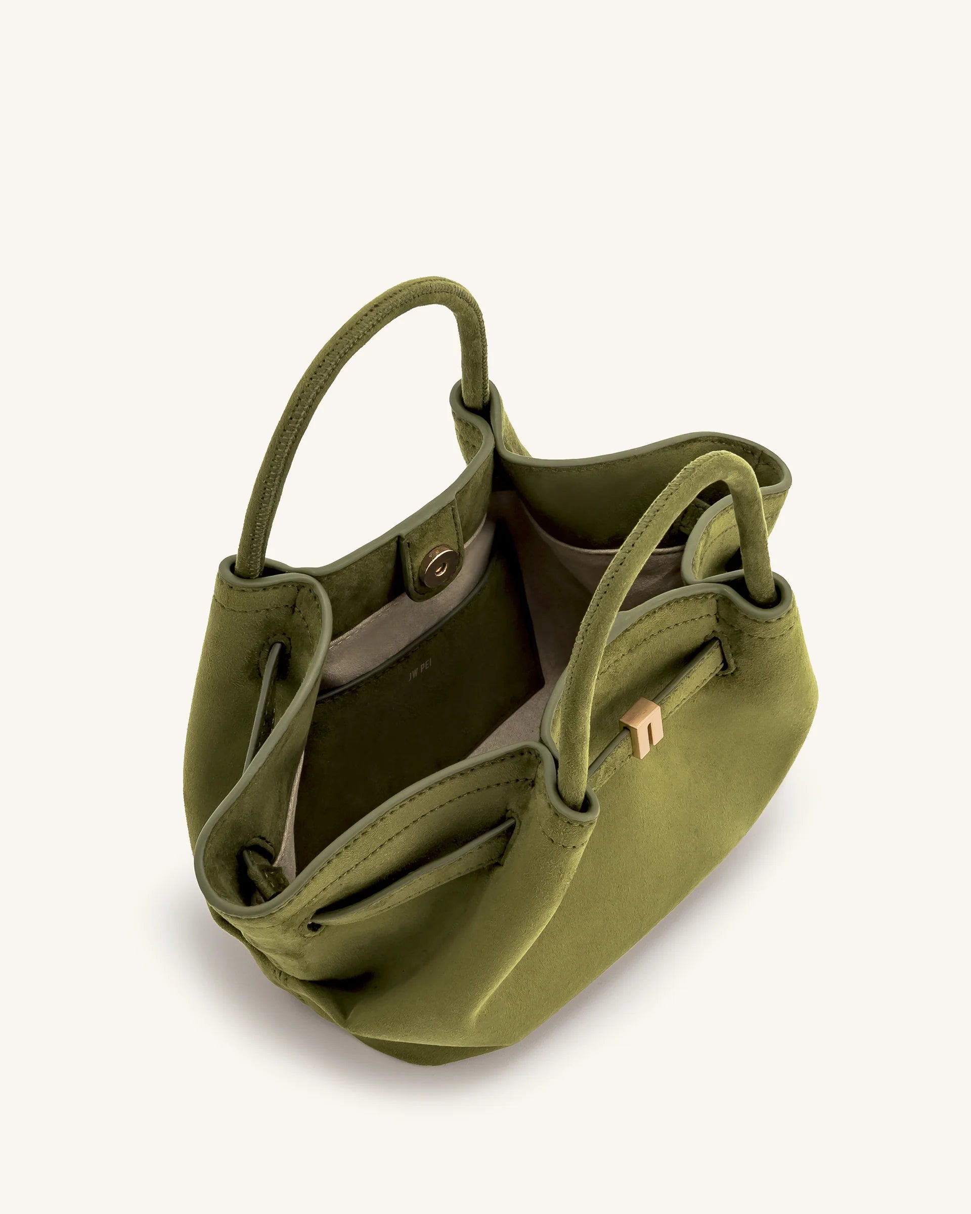 JWPEI Hana Mini Faux Suede Tote Bag - Dark Olive