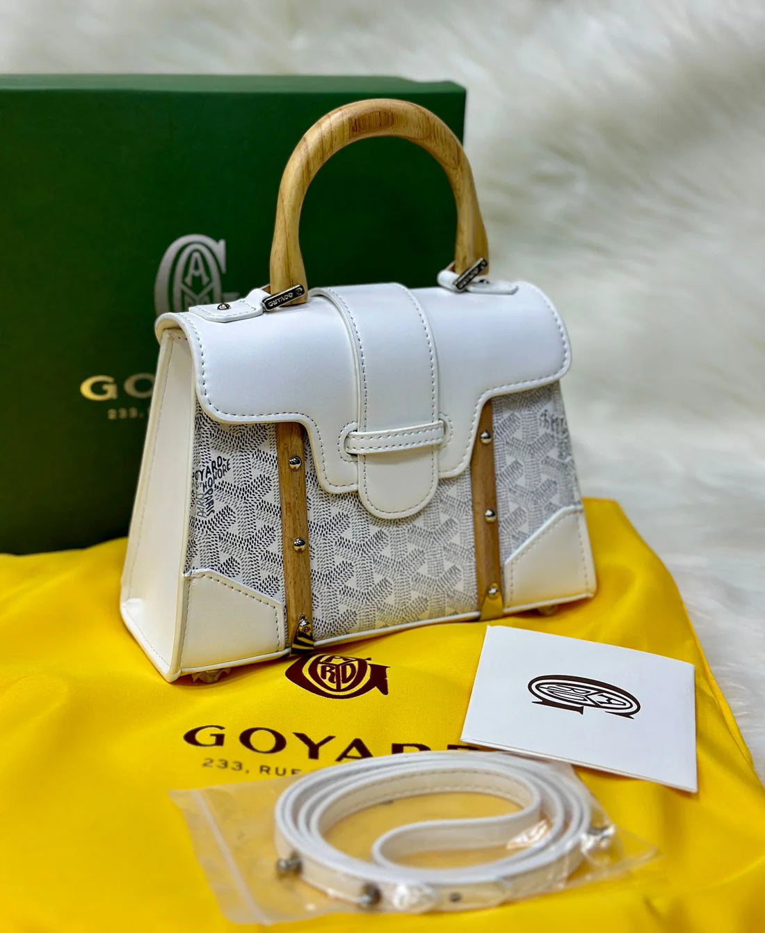 Goyard Top Handle Bag – (White)