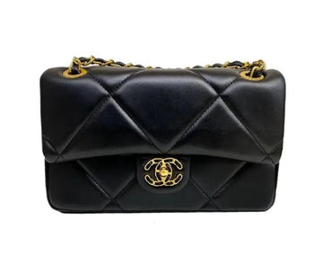 Chanel 19 Double Flap Bag in Shiny Lambskin with Gold & Ruthenium Hardware