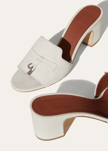 Loro Piana Grey Suede Summer Charms Slide