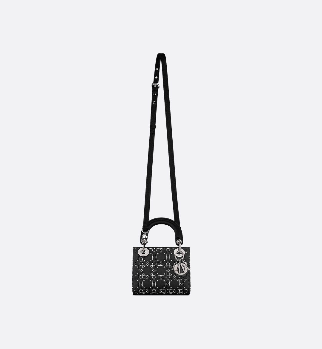 Dior Mini Lady Dior Black Strass Cannage Satin