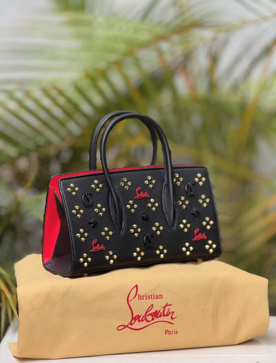 Christian Louboutin Paloma S baguette loubinthesky black leather bag hover