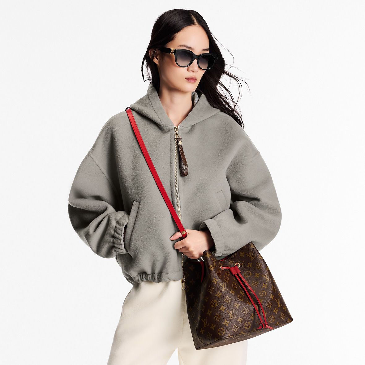 Louis Vuitton NeoNoe Handbag MM Brown Canvas