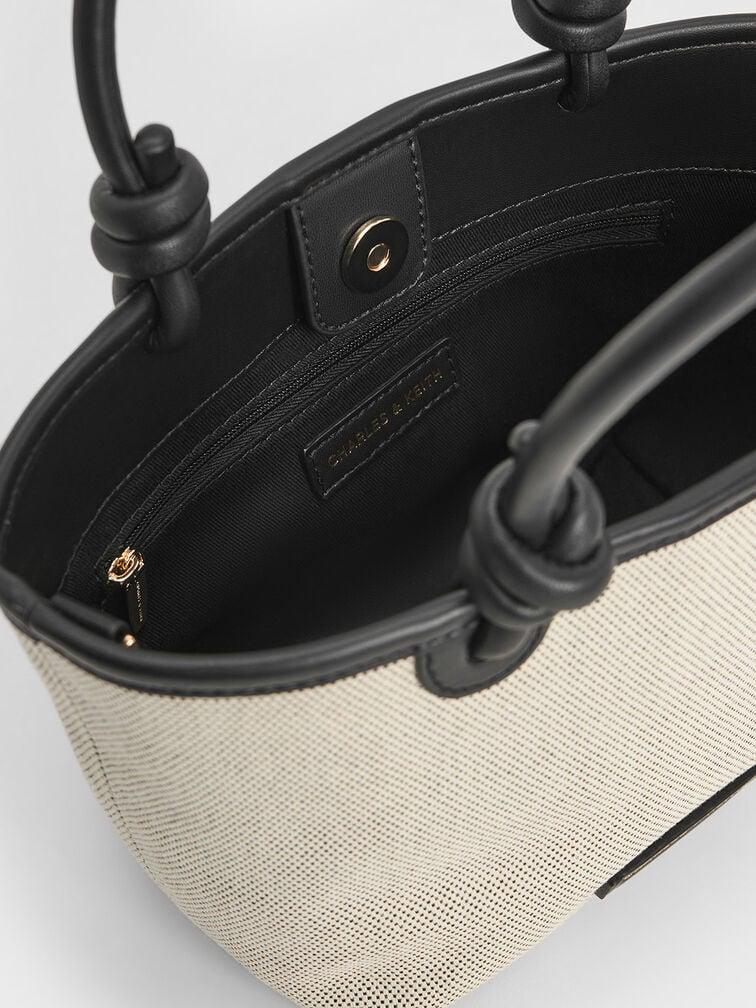 Sabine Canvas Knotted-Handle Tote Bag - Black