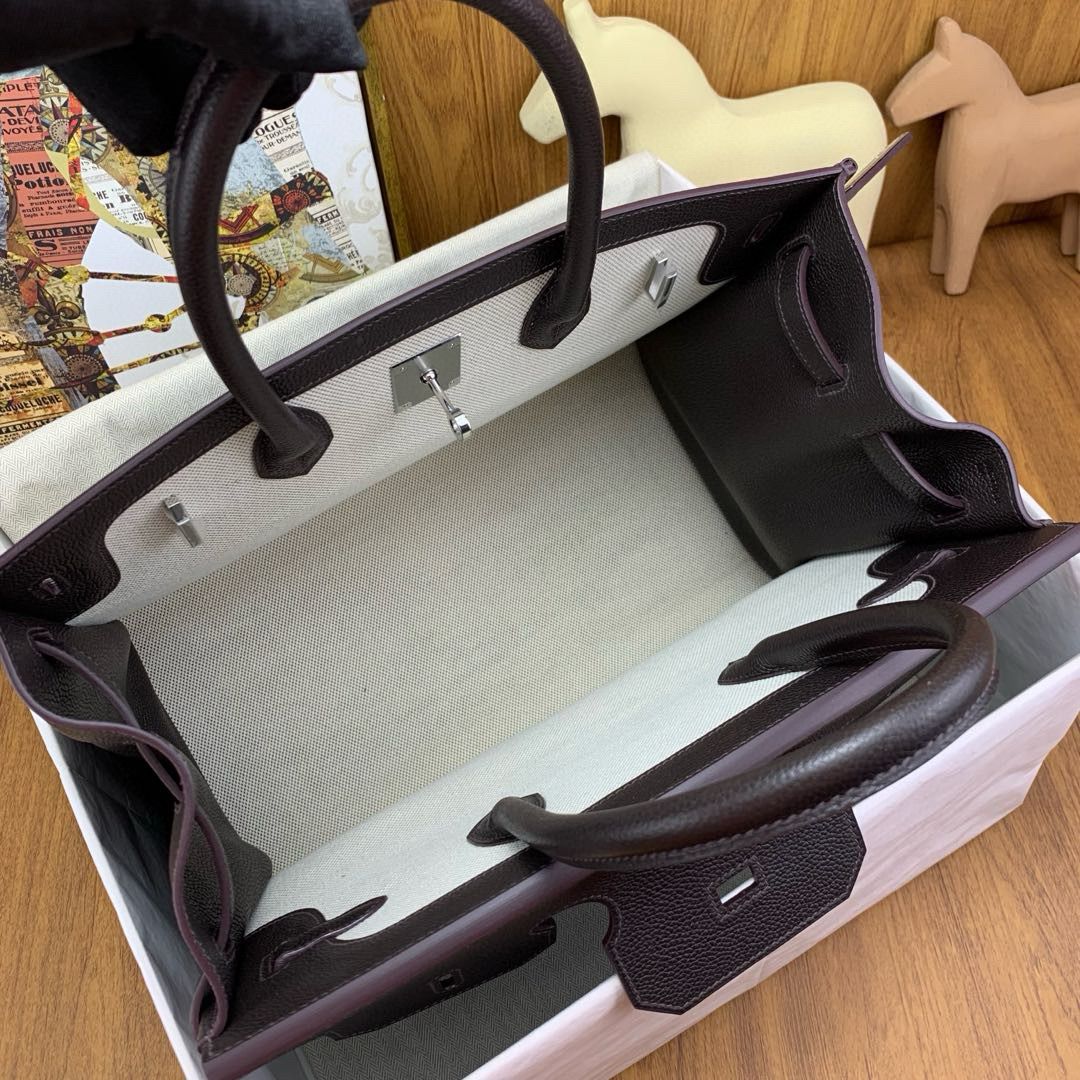 Hermes Birkin 35 Bag in Leather and Canvas
