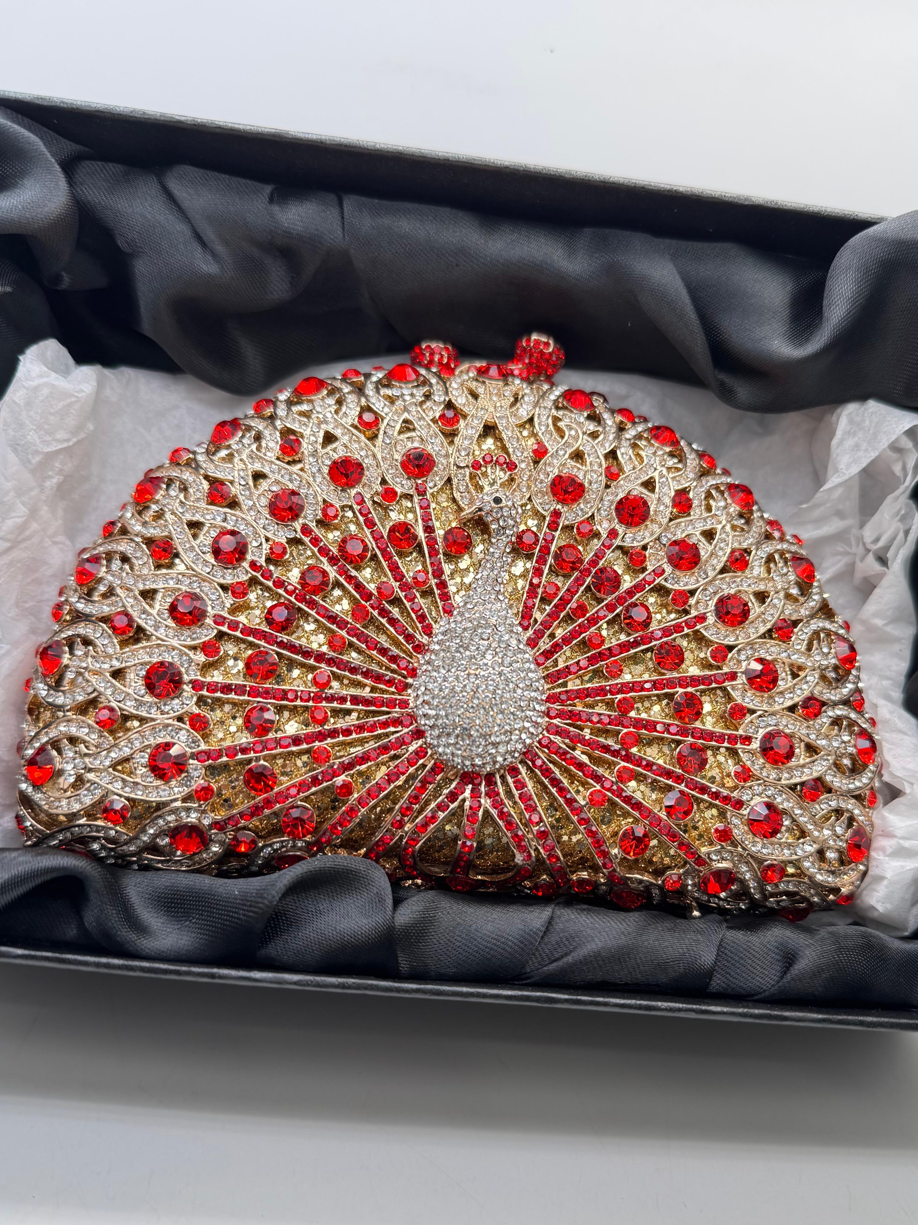 Peacock Clutch Women Evening Bags Wedding Party Dinner Bridal
