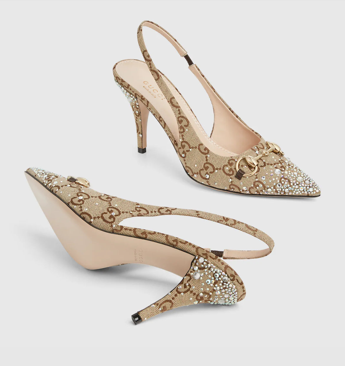 Women's slingback pump with crystal Horsebit