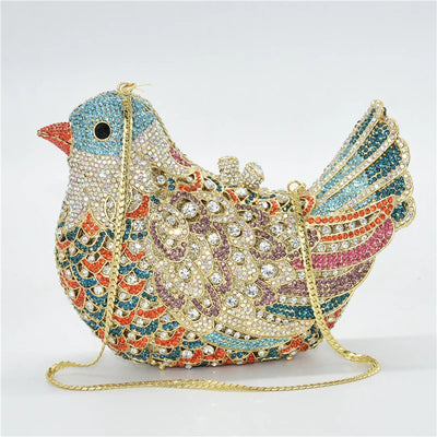 Glamour Grabs Sparkling Bird Statement Clutch