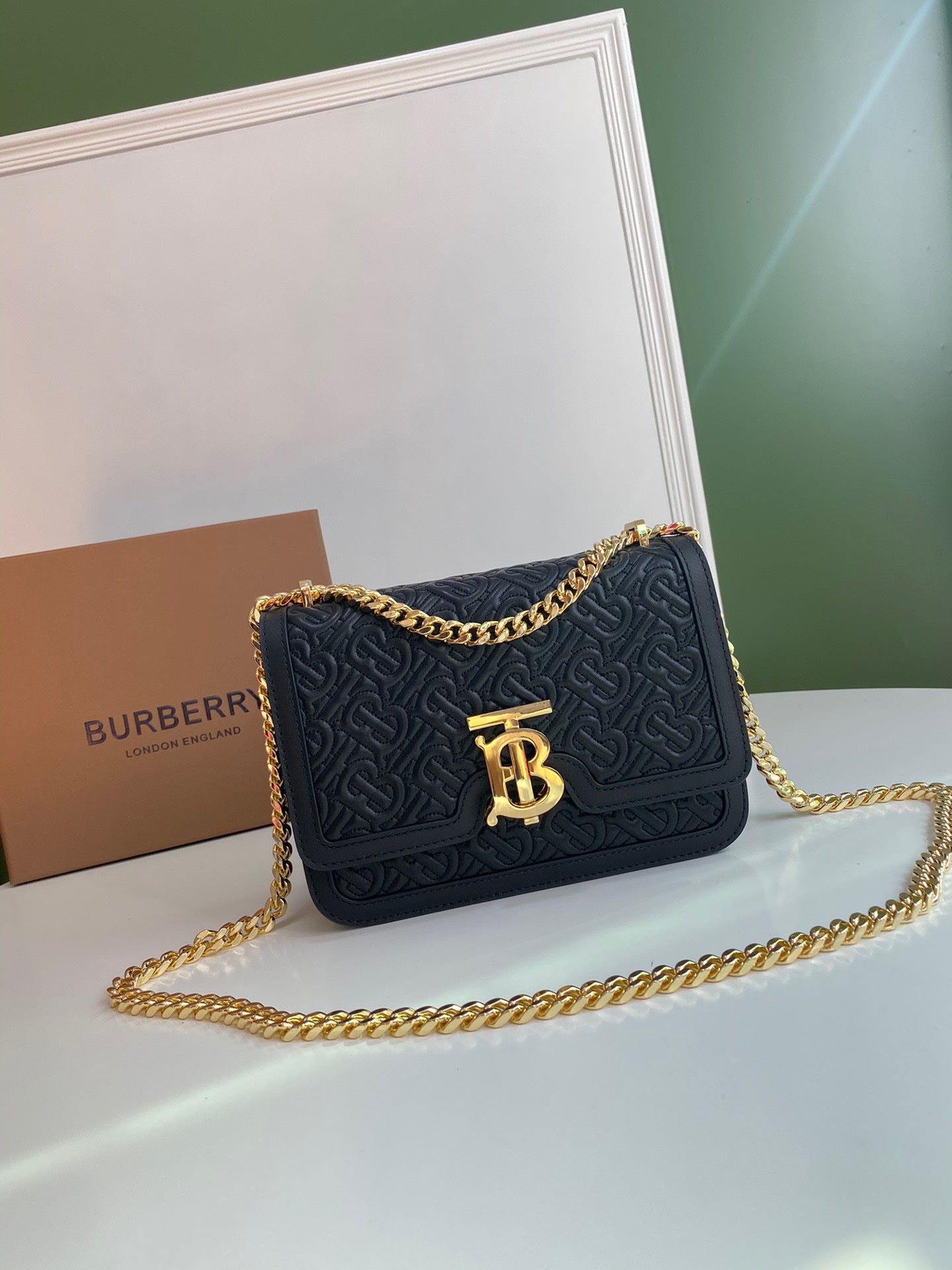 Burberry Mini TB Quilted Crossbody Bag