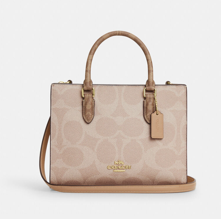 Coach Maggie Small Tote Bag In Blocked Signature Canvas