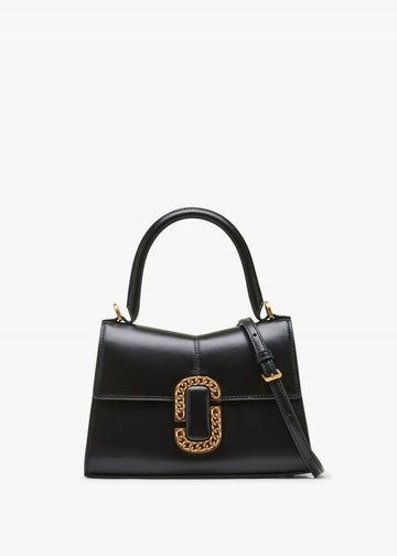 MARC JACOBS The ST. Marc Top Handle Black Leather Bag