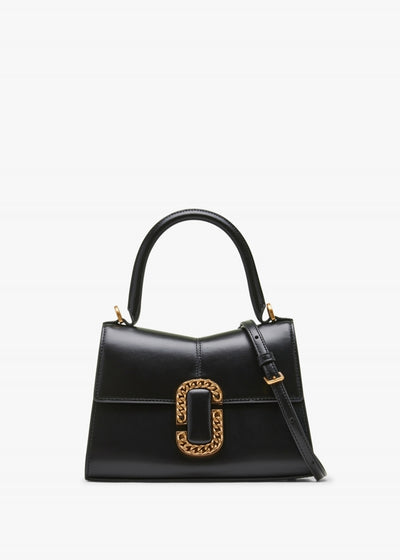 MARC JACOBS The ST. Marc Top Handle Black Leather Bag