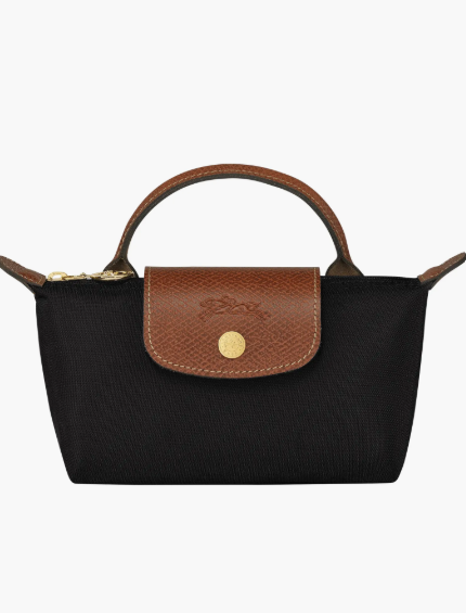 Le Pliage Original Pouch with handle Black - Recycled canvas