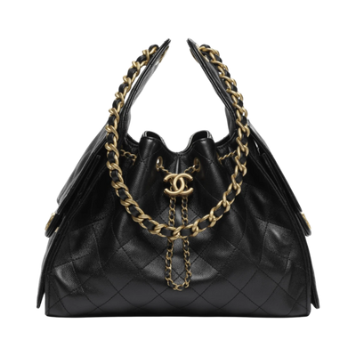 Chanel 25 Small Handbag Grained Calfskin & Gold Black