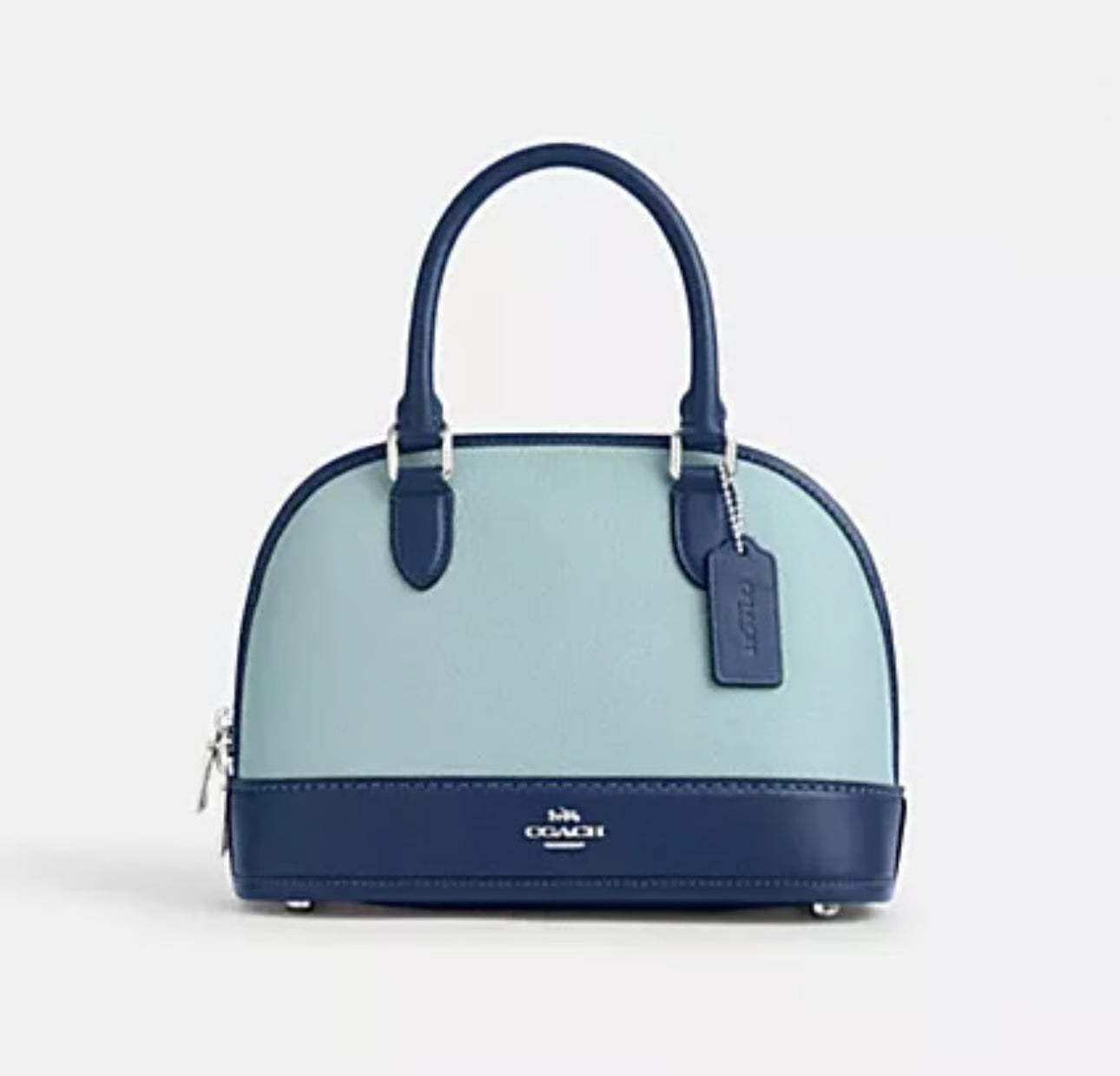 COACH Sabrina Satchel Bag in Colorblock – Light/Deep Blue